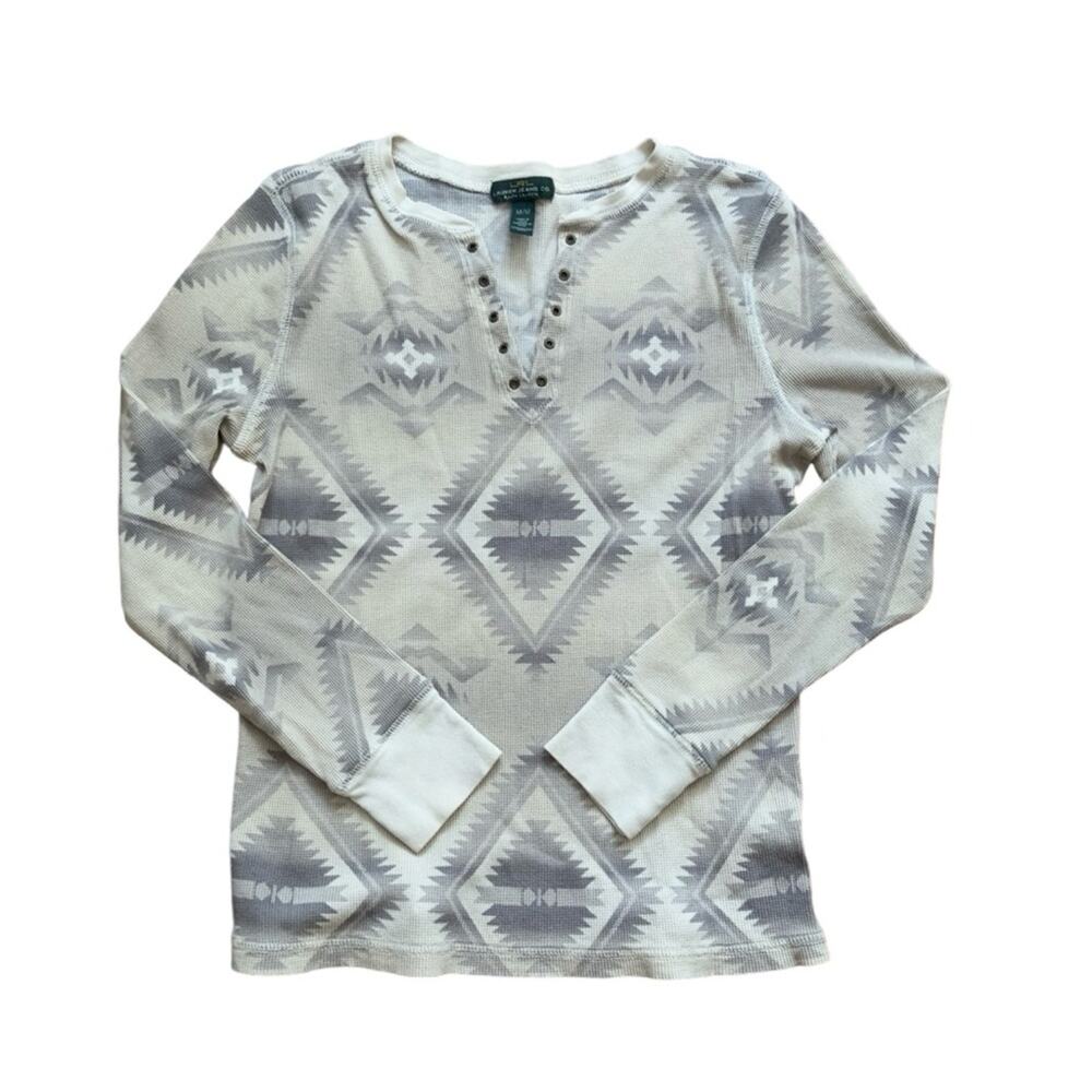Ralph Lauren women's Hensley top - Western Aztec Tribal Design- size M - Medium